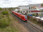 DB 612 029 als RB 16288 von Erfurt Hbf nach Leinefelde, am 11.04.2017 in Erfurt Nord.