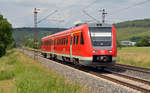 612 012 fuhr am 16.06.17 als Überführungsfahrt durch Retzbach-Zellingen Richtung Würzburg.