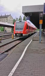 Der Triebzug 612 558 waartet auf deine nächste Leistung in Lindau Hbf.

Lindau Hbf, 14.05.2016
