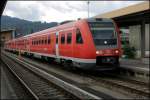 Regio-Bahn nach Ulm bestehend aus 612 577-7, 612 077-8, 612 083-6 und 612 583-5 in Oberstdorf kurz vor der Abfahrt. 30.07.2007