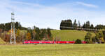 Dreifachtraktion 612 als RE70 Lindau Insel-München Hbf am 07.11.2021 bei Biessenhofen. 