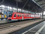 DB 612 507 als RE 3958 aus Jena-Göschwitz, am 16.10.2022 in Erfurt Hbf.