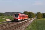 612 162 auf dem Weg nach Schwandorf am 30. April 2024 bei Zeitlarn.