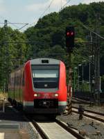 612 118-9 als RE3284 von Gieen nach Koblenz erreicht den Bahnhof Limburg.5.7.08 