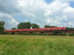 Vierfachtraktion Br 612 als RE 3313 Saarbrcken Hbf - Frankfurt(Main)Hbf umgeleitet ber die Mainbrcke am Abzweig Kostheim.