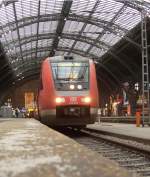 612 037 steht im Hbf Leipzig zur abfahrt bereit nach Chemnitz Hbf 10.12.2009