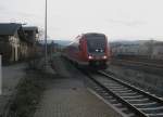 Hier 612 510 als RE4 nach Halle(Saale) Hbf., bei der Einfahrt am 5.4.2010 in Wernigerode.