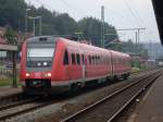 612 596 wartet am 15. September 2009 als RB nach Lichtenfels auf die Abfahrt in Kronach.