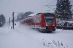 BR 612 112 im Ortsteil Chemnitz-Grna am 15.12.2010, auf der Fahrt nach Dresden.