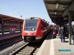 RE 3706 Adorf(Vogt) - Leipzig Hbf mit Wochenendreisende in Plauen (Vogt) ob Bf mit zwei BR 612. 23.04.2010