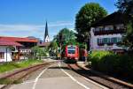 612 581 von Sonthofen nach Oberstorf bei der Einfahrt in den Bf Fischen - 16.07.2011