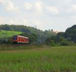 Ein 612er als RB nach Saalfeld am 5. September 2011 bei Kronach.