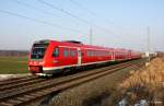 DB 612 964 + 487 als IRE nach Nrnberg, KBS 820 Nrnberg - Sonneberg, fotografiert bei Schnbrunn am 31.01.2012 --> Kann nach meiner Meinung nur ein Umleiter gewesen sein, da laut Fahrplan auf dieser