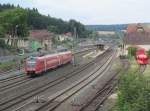 Zum vorerst letzten Mal verlsst ein VT 612 den Bahnhof Kronach: 612 158  Stadt Hof  am 15. August 2013 als RE 4991 nach Lichtenfels in Kronach.