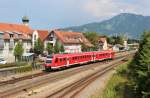 Am 27.Juli 2013 verlie 612 090  LINDAU  als RE aus Ulm Hbf den Bahnhof Immenstadt in Richtung Oberstdorf.