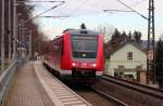 612 601/101 fährt am 11.01.2014 mit dem RE 3677 nach Zwickau (Sachs) Hbf, hier bei der Durchfahrt von den Hp Schweinsburg-Culten.