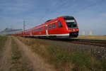 612 161 führt am 02.09.2016 eine Dreifachtraktion von Wackel-Dackeln als RE 3813 von Erfurt nach Würzburg an.