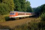Am 21. September 1991 erreicht 614 003-2 als Nt 5963 nach Weiden in Krze Wiesau.