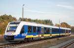 Erixx neuer 622-205 mit kompletter Lackierung/Beklebung im Bahnhof Munster. 28.10.2014
