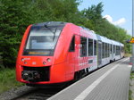 623 011 verläßt am 25.05.2016 pünktlich um 12:50 Uhr als RB 13326 den Haltepunkt Mörlenbach in Richtung Weinheim. 