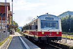 Ausfahrt 626 129-0 der SAB Schwäbische Alb-Bahn GmbH, Münsingen am 20. Juli aus dem Bahnhof Schelklingen,