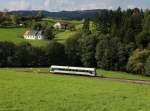 Der VT 08 bei einer Fotofahrt am 27.09.2014 unterwegs bei Osterbrünnl.