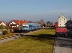 Der 628 424 als RB nach Neufahrn Niederbayern am 26.12.2017 unterwegs bei Laberweinting.