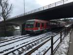 628 648 wartet als Rb aus Biberach auf Einfahrt in den Ulmer hbf am 26.02.2018