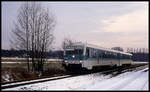 628548 ist hier als Zug 7830 am 23.3.1994 um 15.32 Uhr bei Quelle nach Dissen unterwegs.