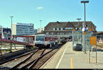 628 502-7  Keitum  der DB Fernverkehr AG als D 1445 (Sylt Shuttle Plus) nach Bredstedt rangiert in seinem Startbahnhof Westerland(Sylt) auf Gleis 5, um an einen Autozug (Sylt Shuttle) der DB Fernverkehr AG gekuppelt zu werden.
[3.8.2019 | 15:43 Uhr]