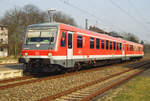 16. März 2007, im Bahnhof Hochstadt-Marktzeuln steht Tw DB 628 403. Er fährt als RB 34228 von Neuenmarkt-Wirsberg nach Lichtenfels.