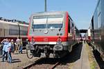 Portrait von 628 623 der WFB, als dieser am 22.06.2019 ebenfalls während des Sommerfestes des DB Museums in Koblenz Lützel auf dem Museums Gelände abgestellt stand.