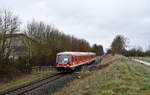 628 640 auf der Abschiedsfahrt des Bh Braunschweig am 16.03.2019 bei der Ortschaft Arholzen