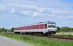 628 532 hat soeben Langenhorn passiert und ist auf den Weg nach Niebüll.