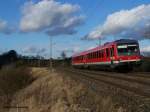 628 340-1 ist am 2.Februar 2008 aus der Fahrt von Ulm Hbf nach Crailsheim.