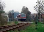 Der 628 570 am 12.04.2008 bei der Einfahrt in Pfarrkirchen.