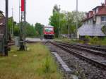 VT628/928 bei der Einfahrt in den Bahnhof Soltau (17.5.08)