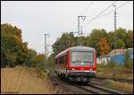 628 337-8 fuhr am Nachmittag des 3.10.2008 als RE von Ellwangen nach Ulm. Hier erreicht er gerade den Bahnhof Goldshfe.