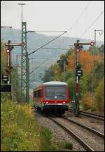 Der 628 338 auf der Fahrt nach Ellwangen.