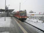 Hier 928 631 als RE5800 von Bad Belzig nach Szczecin Glowny, bei der Einfahrt am 23.12.2009 in Angermnde.