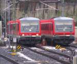 DB 628 483 + 628 484 in Mainz Hbf; 03.02.2010