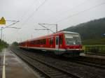 628 421 verlsst am 17. August 2010 als Regionalbahn von Kronach nach Lichtenfels den Haltepunkt Neuses (bei Kronach).