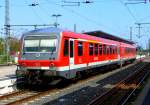 628 / 629 001 der DB AG steht als RB 63 (Nibelungenbahn) im Hbf Worms am 25.04.2009 zur Abfahrt nach Bensheim bereit. Die Triebwagen-Einheit wurde 1995 (Fabr.-Nr. 21792 / 21793) bei AEG in Nrnberg gebaut. Beide Wagenteile sind motorisiert. Fnf Triebwageneinheiten wurden speziell fr den Einsatz auf der steigungsreichen Bahnstrecke Alzey–Mainz auf Basis der Baureihe 628.4 beschafft.