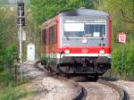 628-628(Stadt-Simbach) als REX5993 mit Zugziel Linz/Donau;110424