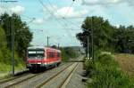 06.09.201: 628 253 unterwegs als RE 23402 (Crailsheim - Heilbronn) bei Scheppach.