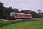 628 402  Stadt Mnchberg  ist am 11. Juni 2011 als RB nach Lichtenfels bei Coburg-Neuses unterwegs.