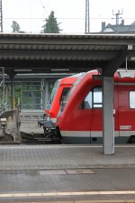 Hier der Kopfvergleich zwischen einem 628er und einem 612er am 3.6.12 im Bahnhof Gieen.