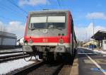 628 270 steht am 20. Februar 2013 als RB nach Wrzburg Hbf im Bahnhof Crailsheim.