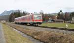 Ehemaliger Hofer 628 402  Mnchberg  bei Altstdten als RE von Ulm nach Oberstdorf am 6.1.13
