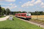 628 559 als S(A) 29323 (Altomünster - Dachau Bahnhof) bei der Abfahrt in Erdweg am 17.08.13